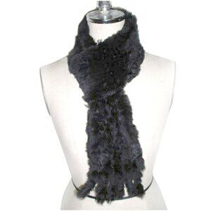 Black Sheared Mink Knitted Neck Warmer/collar 8998